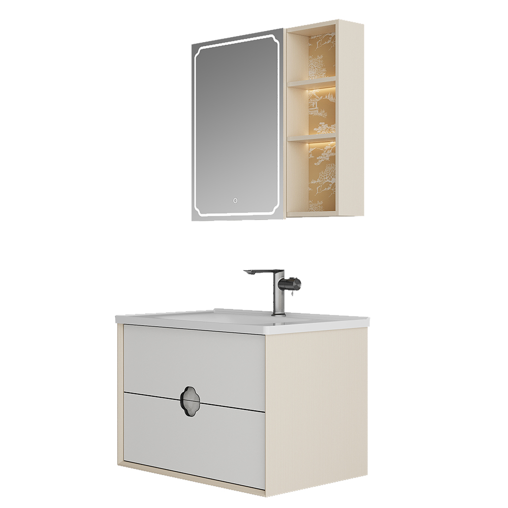 BC6303-080陶瓷盆款 生态实木91桃色软件柜